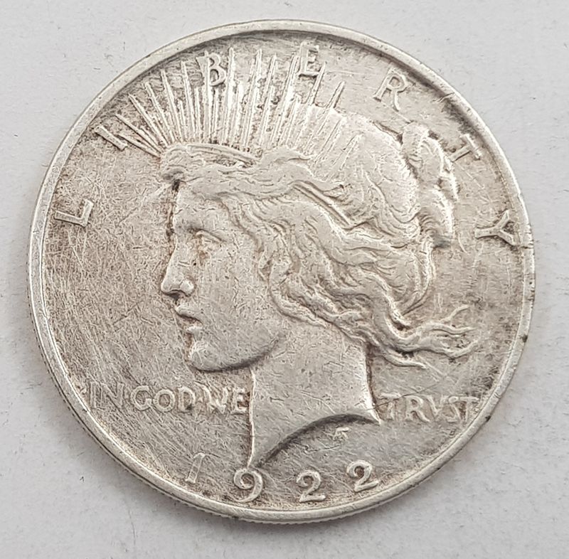 Peace dollar 1922 D kv. 1
