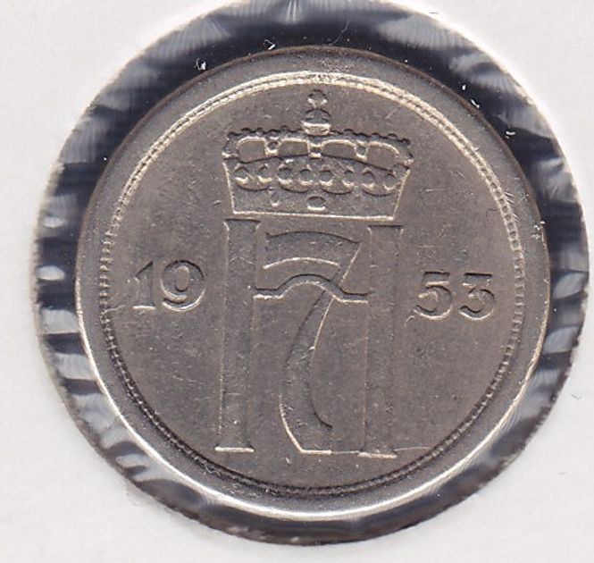Hovedbilde 25 øre 1953 kv. 1
