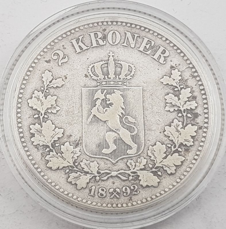 2 kroner 1892 kv. svak 1