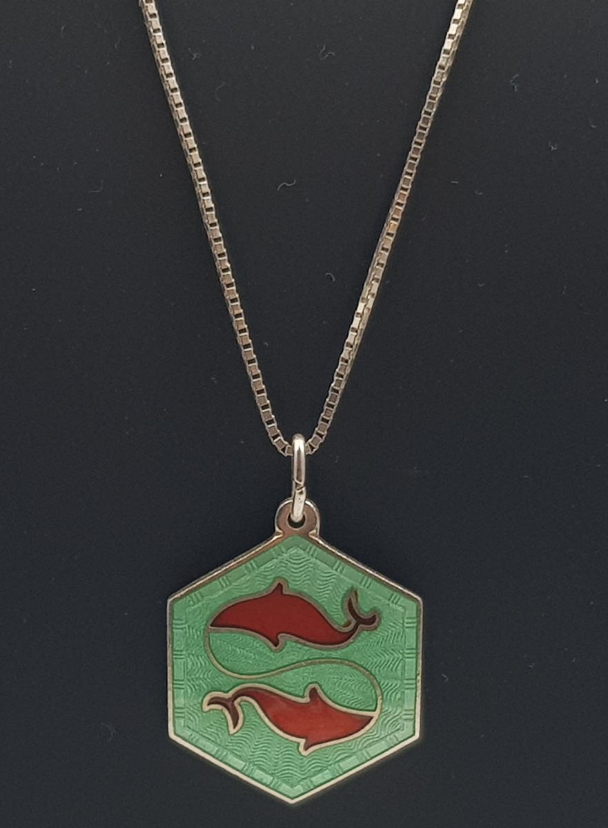 Stjernetegn Fiskene med kjede i 925 S