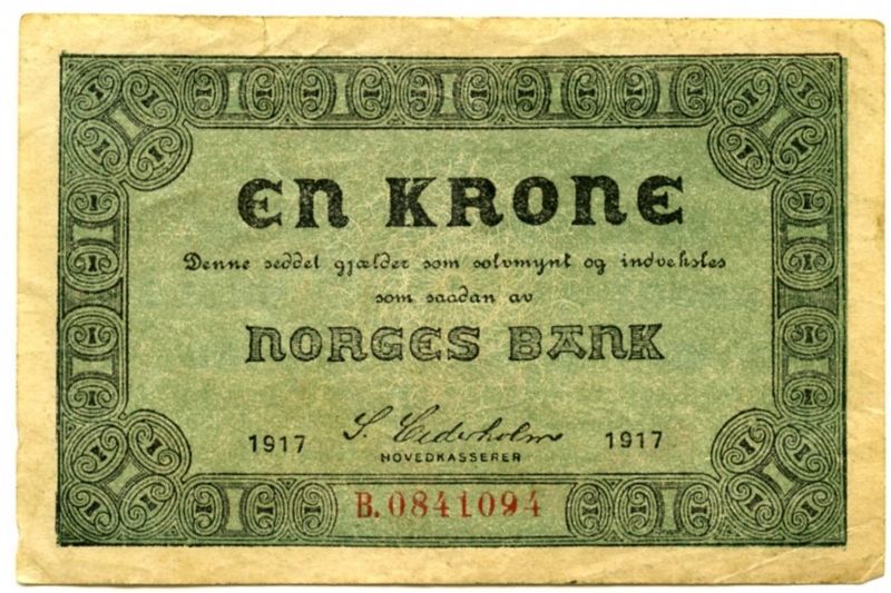 1 kr 1917 B.0841094 kv. 1-/2