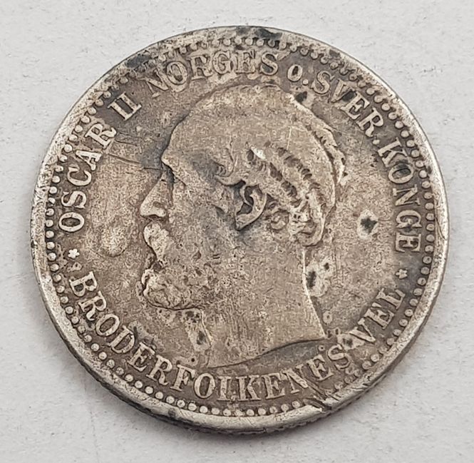 Hovedbilde 50 øre 1887 kv. 1-