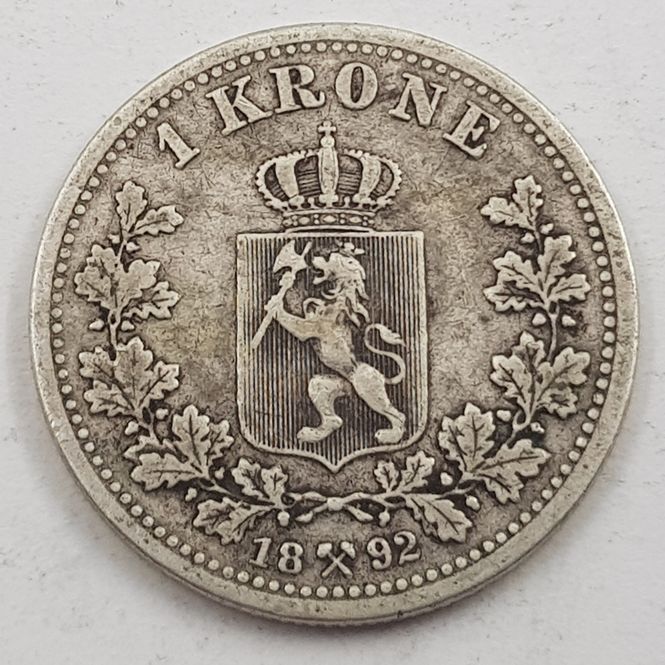 Hovedbilde 1 kr 1892 kv. svak 1