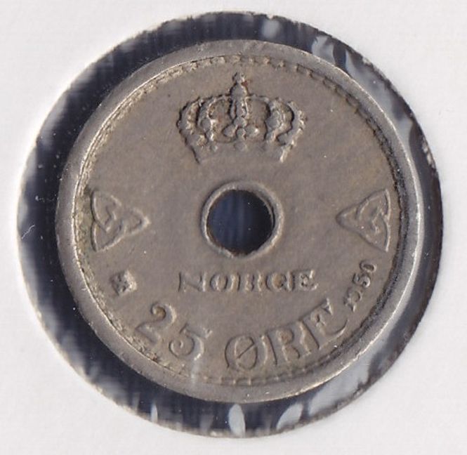 Hovedbilde 25 øre 1950 kv. 1