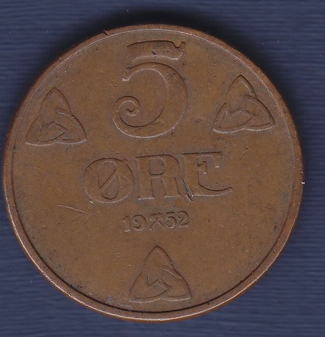 Hovedbilde 5 øre 1952 kv. 1