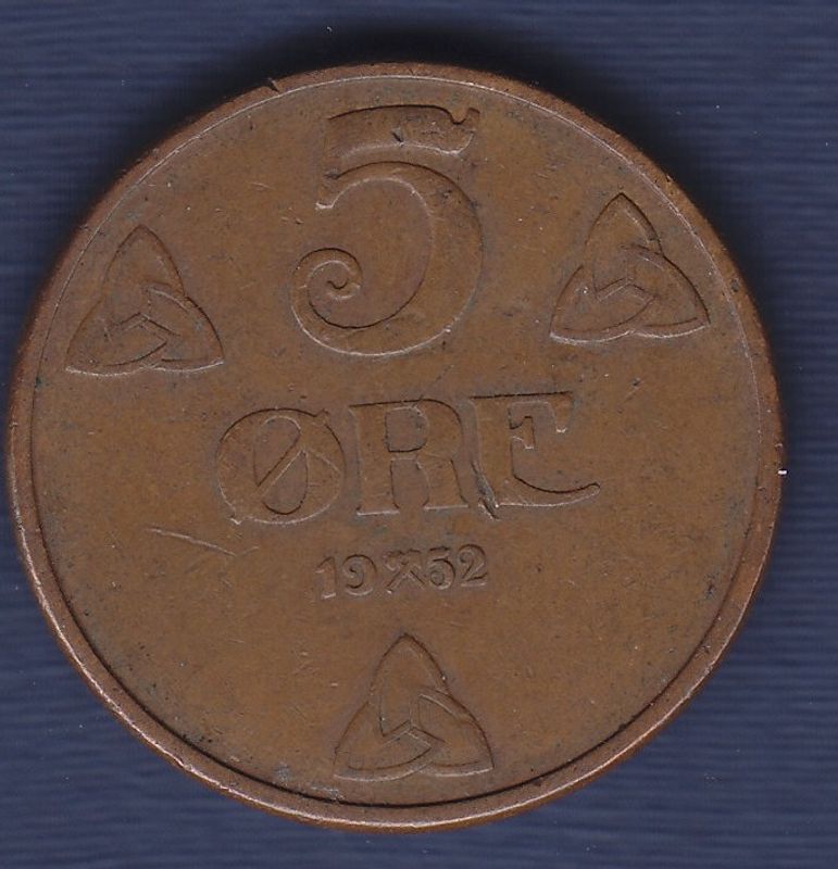 5 øre 1952 kv. 1