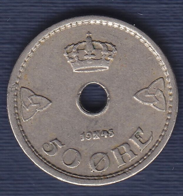 Hovedbilde 50 øre 1945 kv. 1