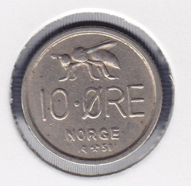 Hovedbilde 10 øre 1958 kv. 1