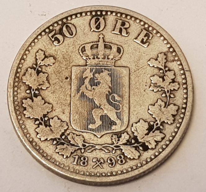 Hovedbilde 50 øre 1898 kv. svak 1