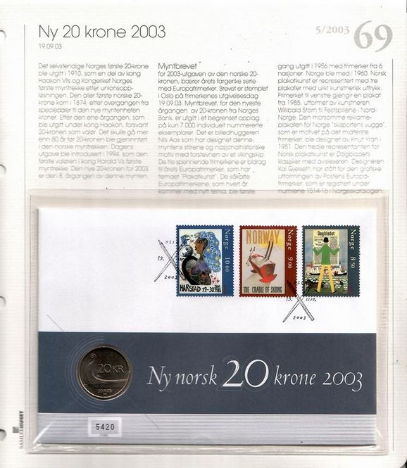 Hovedbilde Samlerhuset Nr 69. - Ny 20 krone 2003. 