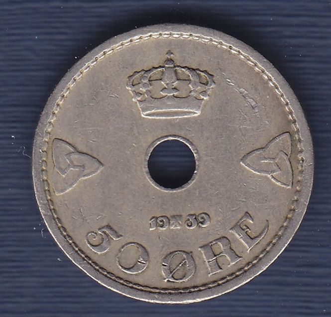 Hovedbilde 50 øre 1939 kv. 1
