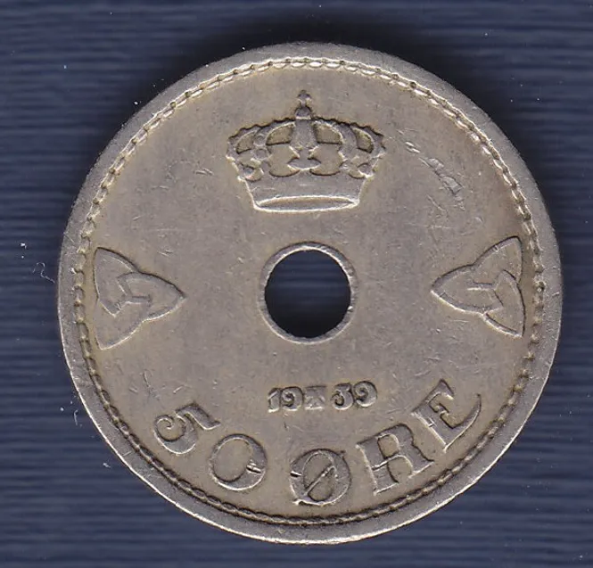 Hovedbilde 50 øre 1939 kv. 1