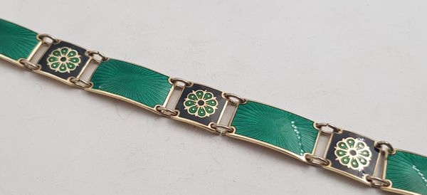 Hovedbilde Armbånd i grønn/sort emalje i 925 S av David ...