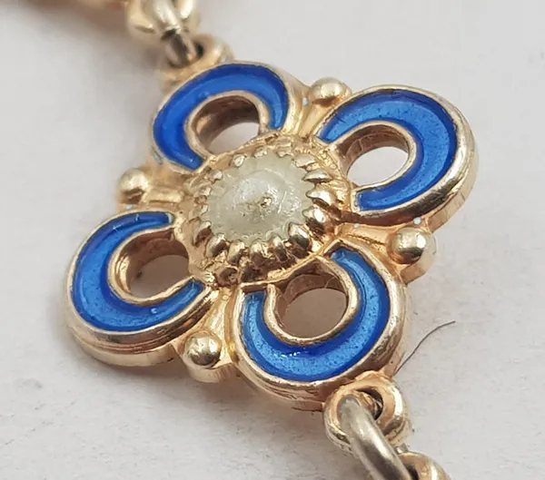 Hovedbilde Armbånd i blå/hvit emalje i 925 S av Willy ...