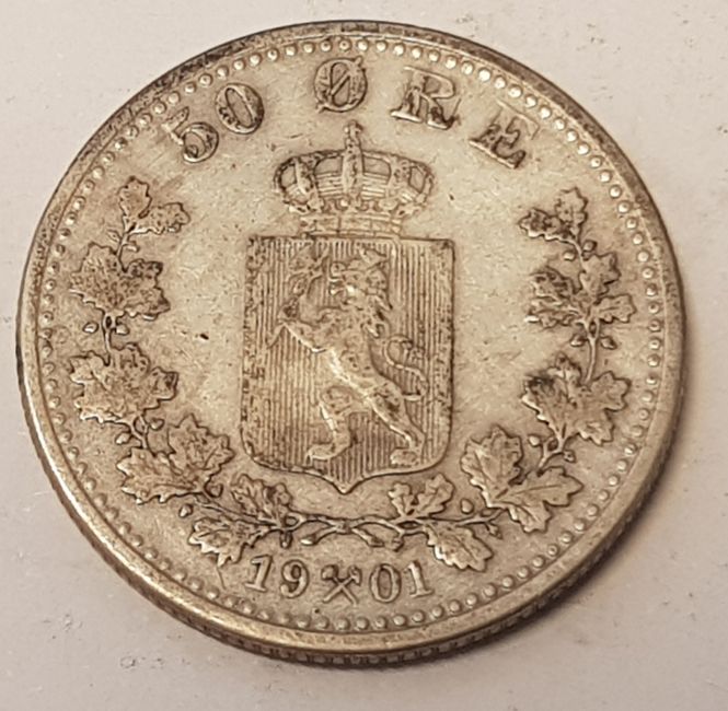 Hovedbilde 50 øre 1901 kv. 1 (nr. 2)