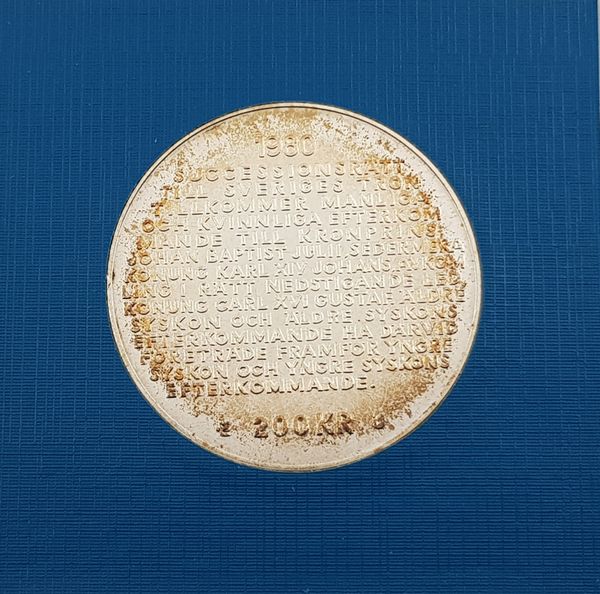 Hovedbilde Sverige: 200 kr minnesmynt fra 1980.
